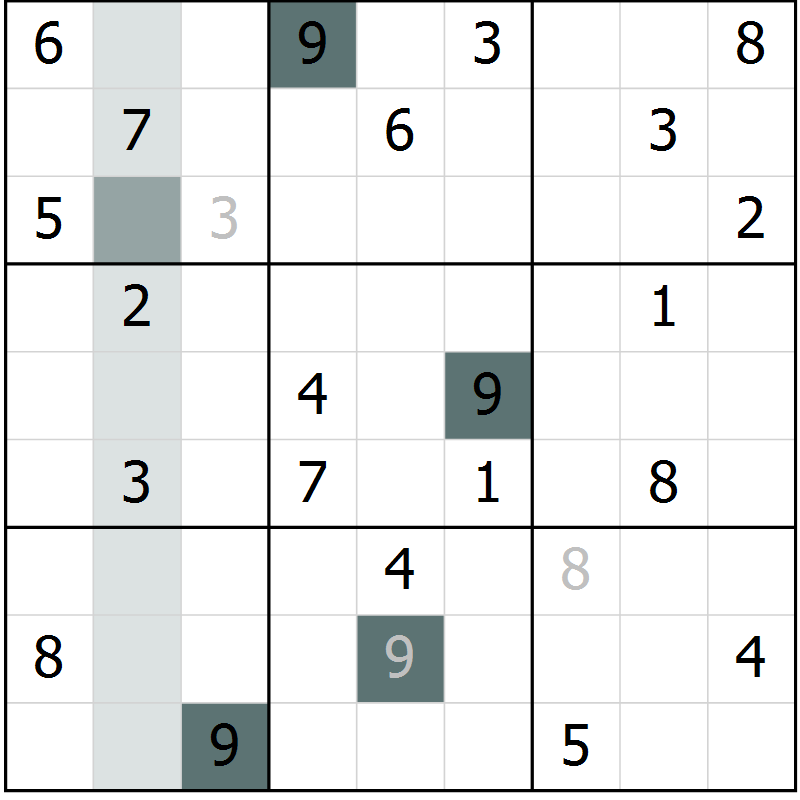 Position des candidats pour la solution de la Gr 7 page 10 du magazine de sudoku Extrême n° 042