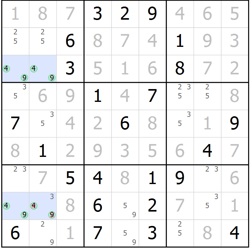 Position des candidats pour la solution de la Gr 70 page 73 du magazine de sudoku Extrême n° 042