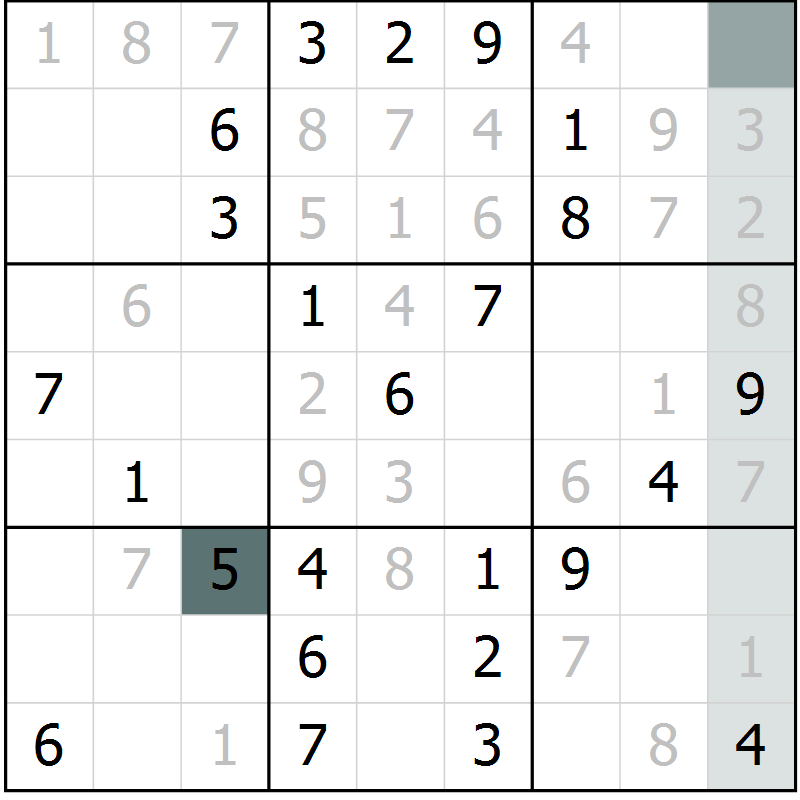 Position des candidats pour la solution de la Gr 70 page 73 du magazine de sudoku Extrême n° 042