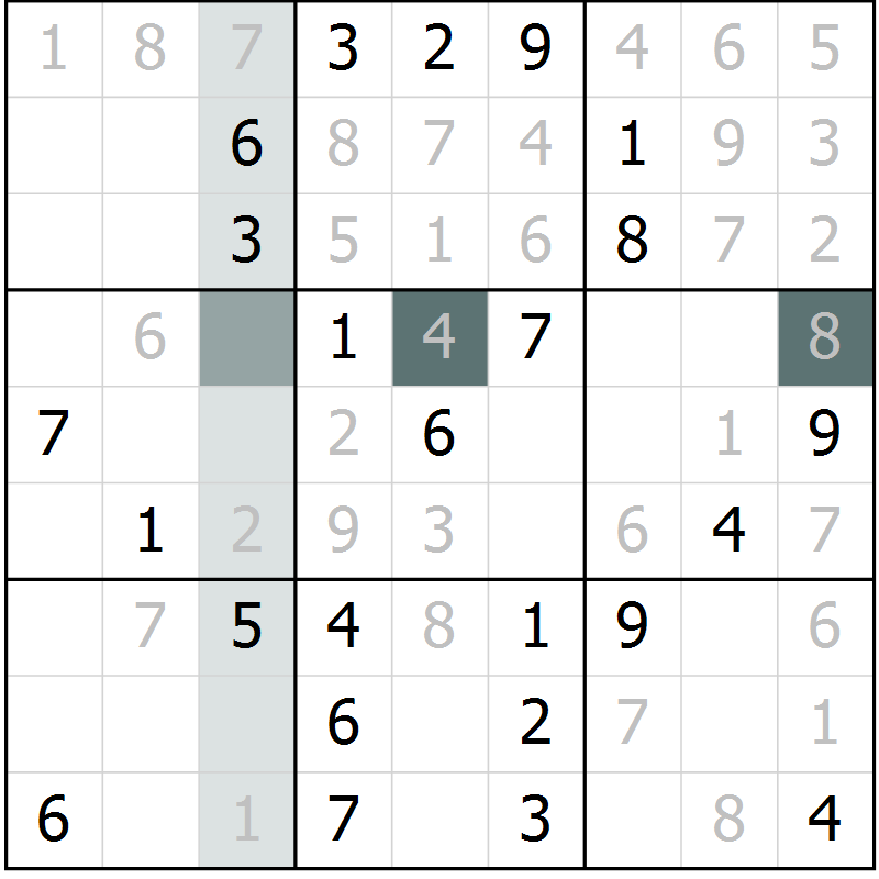 Position des candidats pour la solution de la Gr 70 page 73 du magazine de sudoku Extrême n° 042