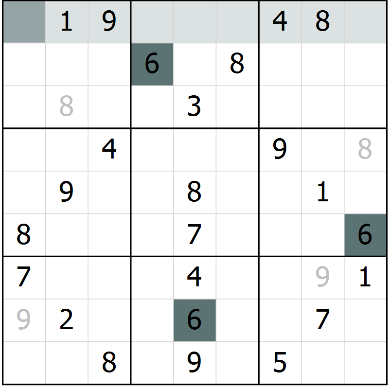 Position des candidats pour la solution de la Gr 71 page 74 du magazine de sudoku Extrême n° 042