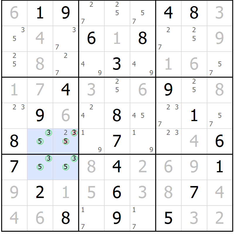 Position des candidats pour la solution de la Gr 71 page 74 du magazine de sudoku Extrême n° 042
