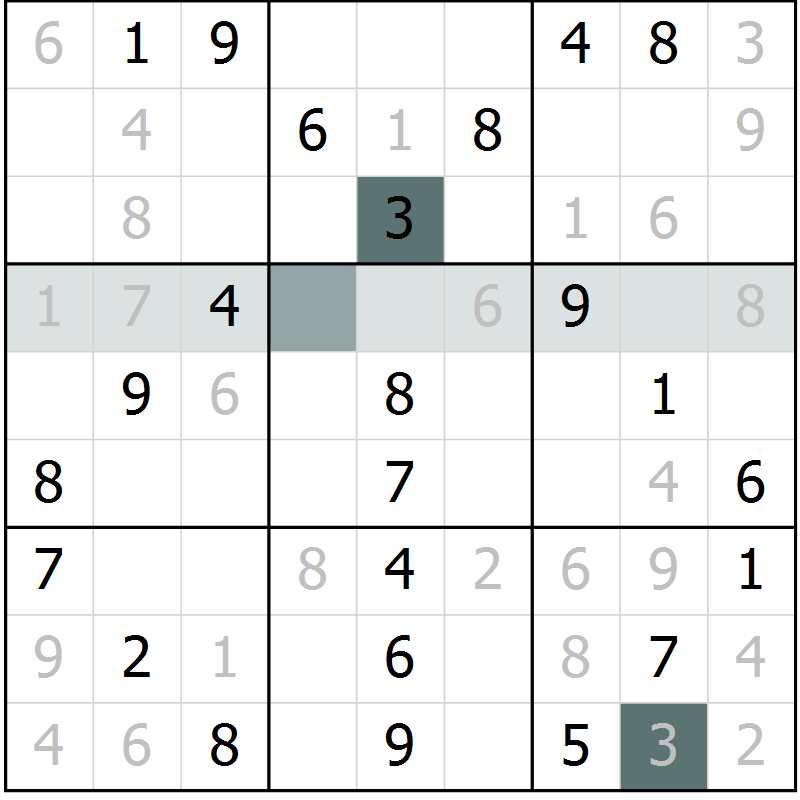 Position des candidats pour la solution de la Gr 71 page 74 du magazine de sudoku Extrême n° 042