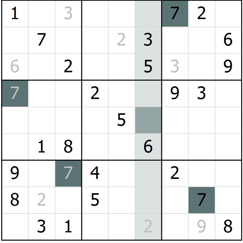 Position des candidats pour la solution de la Gr 72 page 75 du magazine de sudoku Extrême n° 042