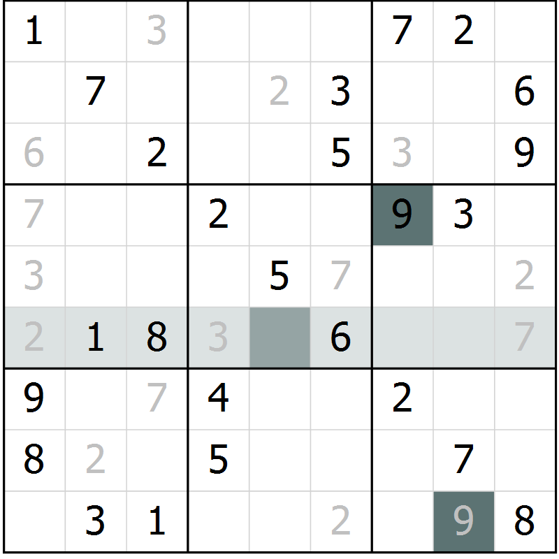 Position des candidats pour la solution de la Gr 72 page 75 du magazine de sudoku Extrême n° 042