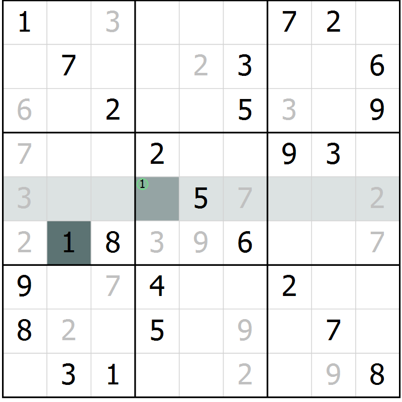 Position des candidats pour la solution de la Gr 72 page 75 du magazine de sudoku Extrême n° 042