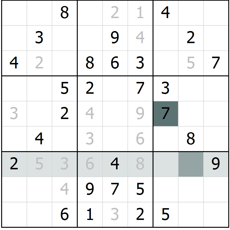Position des candidats pour la solution de la Gr 73 page 76 du magazine de sudoku Extrême n° 042