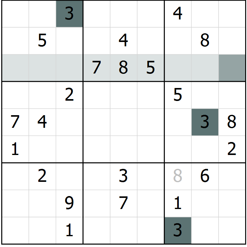 Position des candidats pour la solution de la Gr 74 page 77 du magazine de sudoku Extrême n° 042