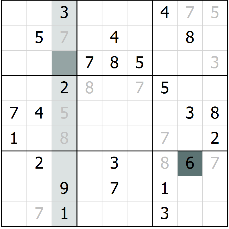 Position des candidats pour la solution de la Gr 74 page 77 du magazine de sudoku Extrême n° 042