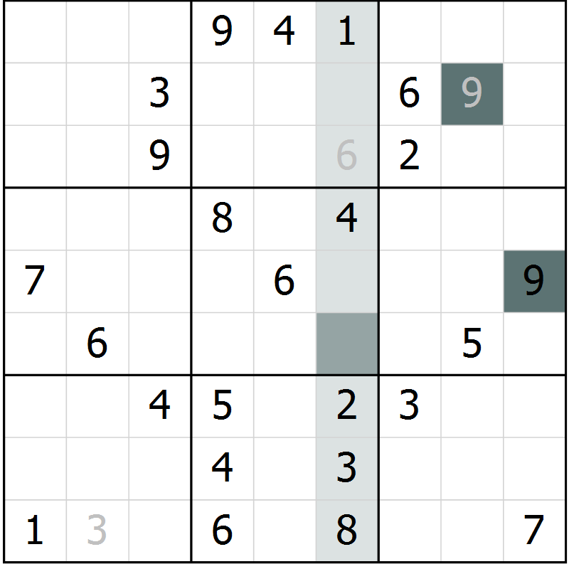 Position des candidats pour la solution de la Gr 75 page 78 du magazine de sudoku Extrême n° 042