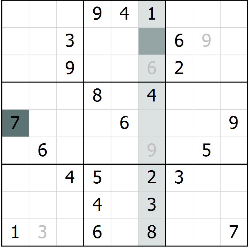 Position des candidats pour la solution de la Gr 75 page 78 du magazine de sudoku Extrême n° 042