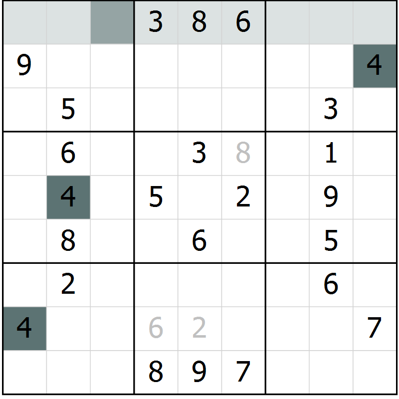 Position des candidats pour la solution de la Gr 76 page 79 du magazine de sudoku Extrême n° 042
