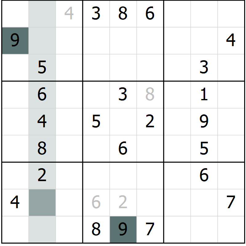 Position des candidats pour la solution de la Gr 76 page 79 du magazine de sudoku Extrême n° 042