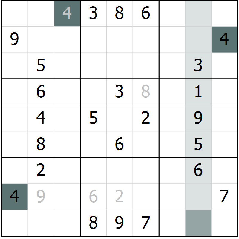 Position des candidats pour la solution de la Gr 76 page 79 du magazine de sudoku Extrême n° 042