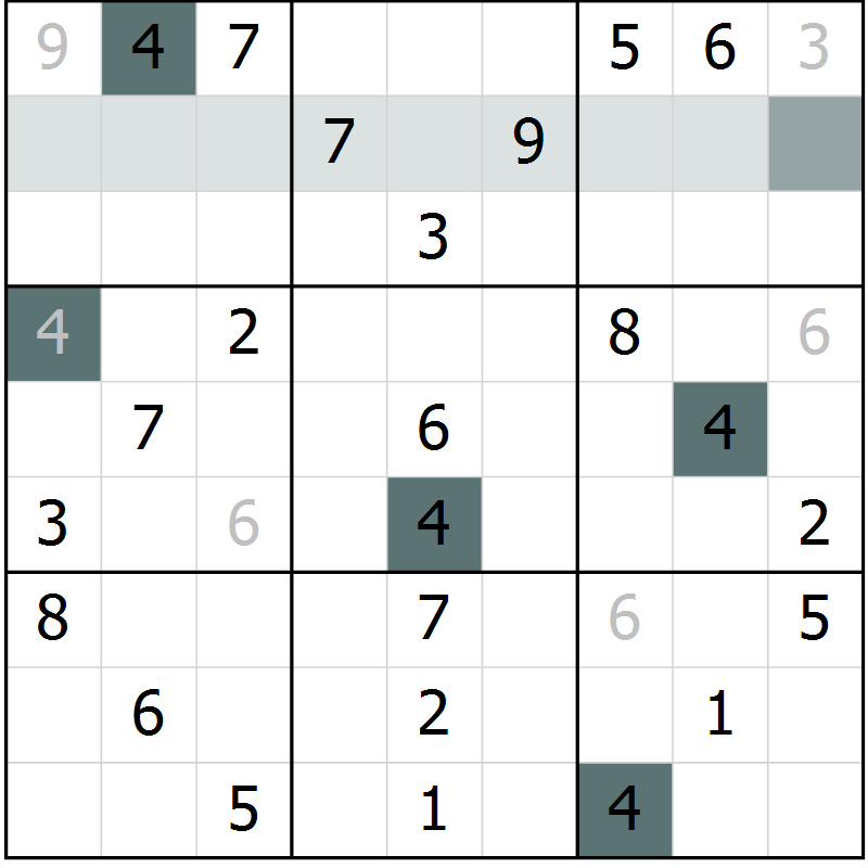 Position des candidats pour la solution de la Gr 77 page 80 du magazine de sudoku Extrême n° 042