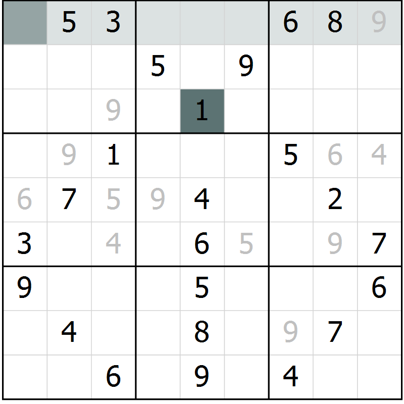 Position des candidats pour la solution de la Gr 78 page 81 du magazine de sudoku Extrême n° 042