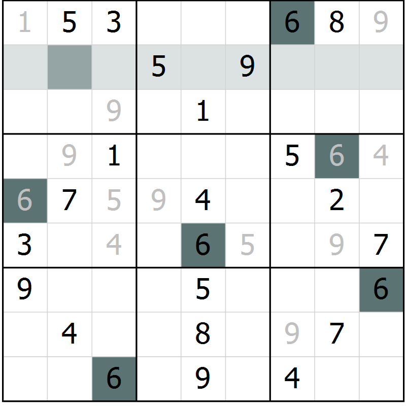 Position des candidats pour la solution de la Gr 78 page 81 du magazine de sudoku Extrême n° 042