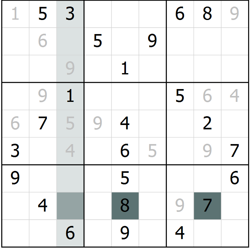 Position des candidats pour la solution de la Gr 78 page 81 du magazine de sudoku Extrême n° 042