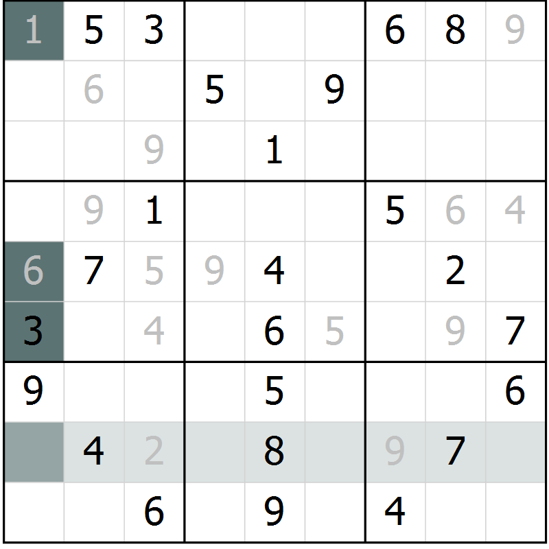 Position des candidats pour la solution de la Gr 78 page 81 du magazine de sudoku Extrême n° 042