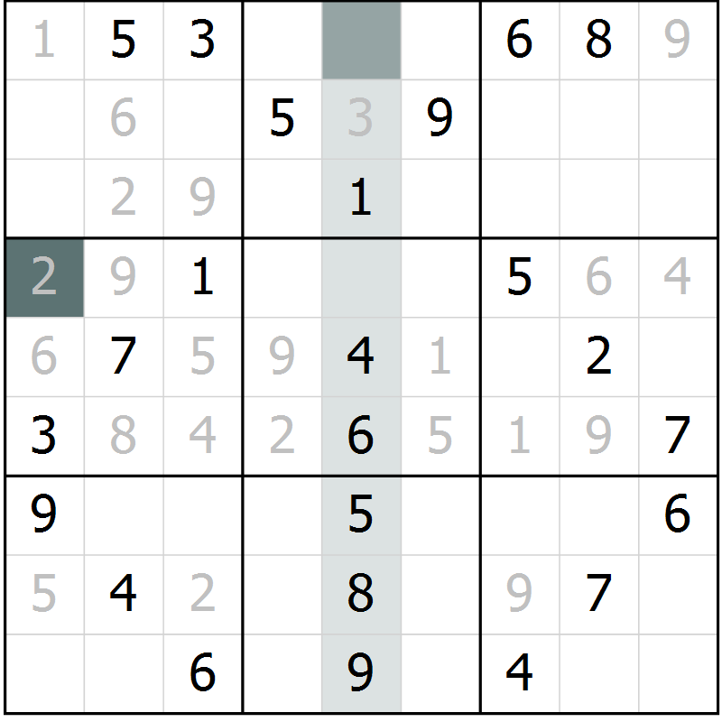 Position des candidats pour la solution de la Gr 78 page 81 du magazine de sudoku Extrême n° 042