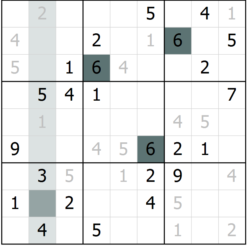 Position des candidats pour la solution de la Gr 79 page 82 du magazine de sudoku Extrême n° 042