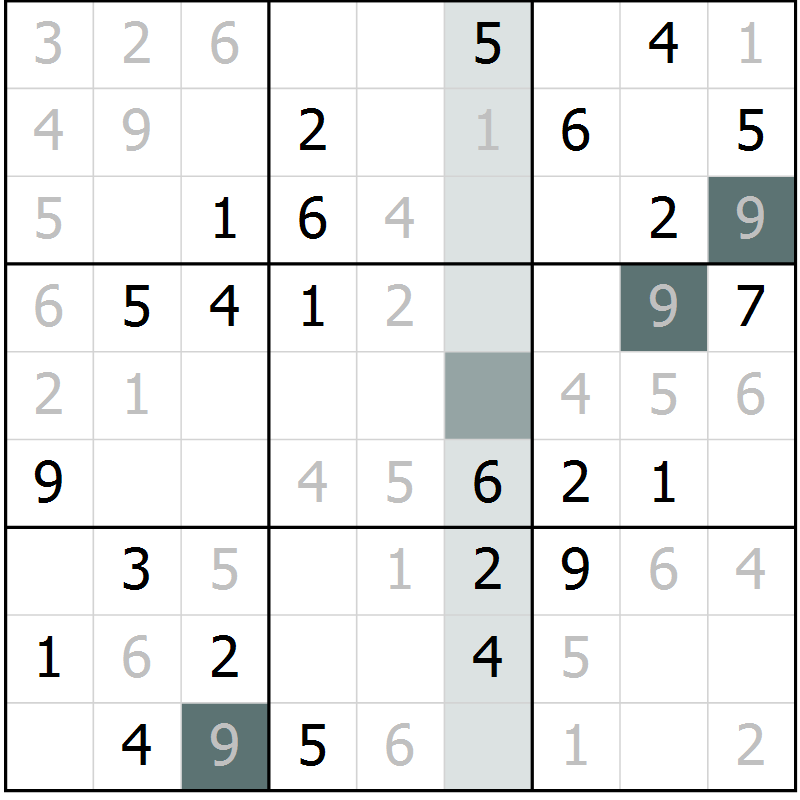 Position des candidats pour la solution de la Gr 79 page 82 du magazine de sudoku Extrême n° 042