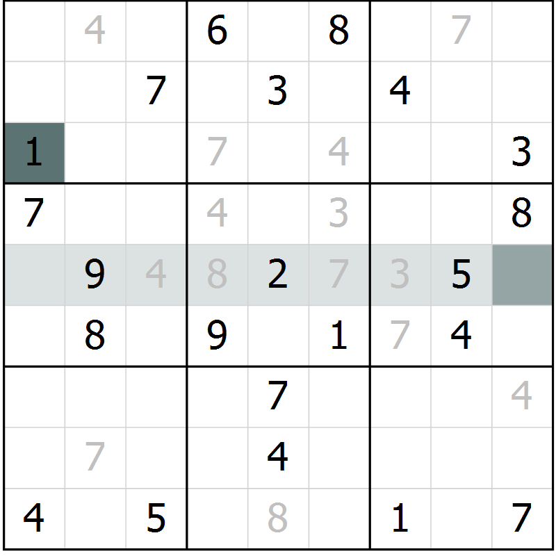 Position des candidats pour la solution de la Gr 8 page 11 du magazine de sudoku Extrême n° 042