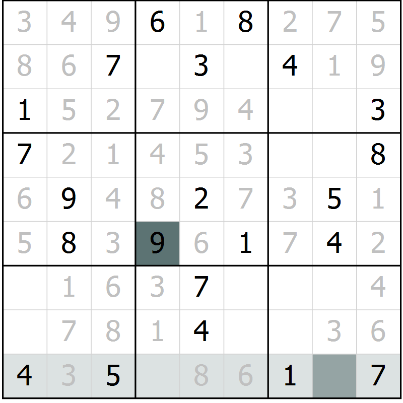 Position des candidats pour la solution de la Gr 8 page 11 du magazine de sudoku Extrême n° 042