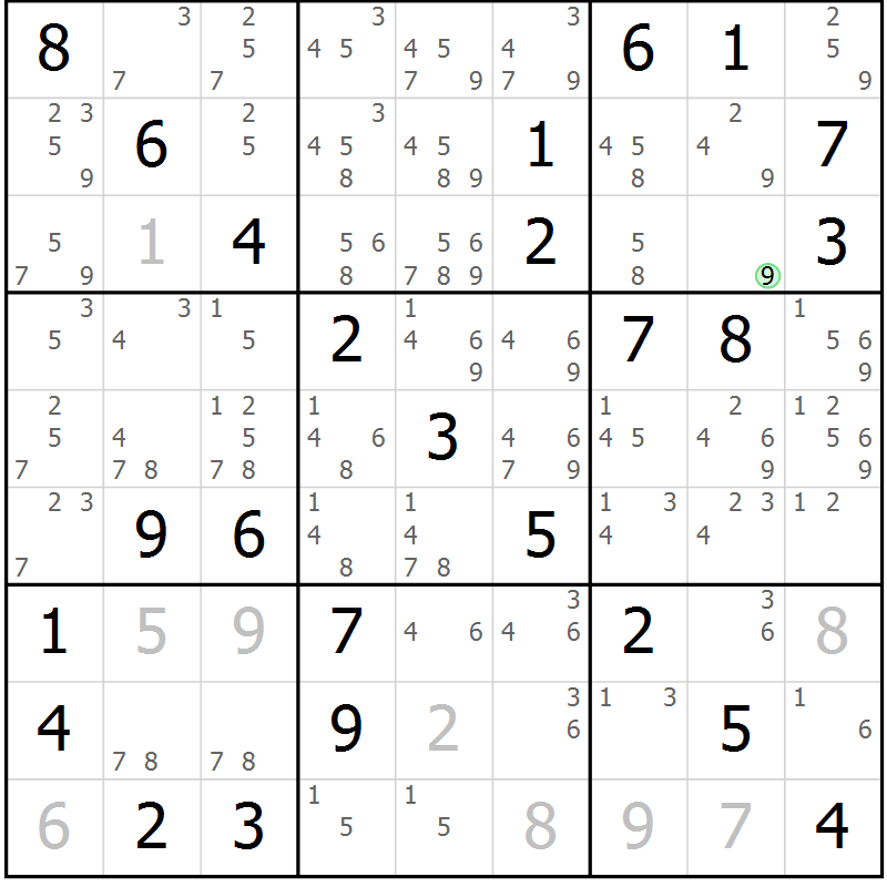 Position des candidats pour la solution de la Gr 80 page 83 du magazine de sudoku Extrême n° 042