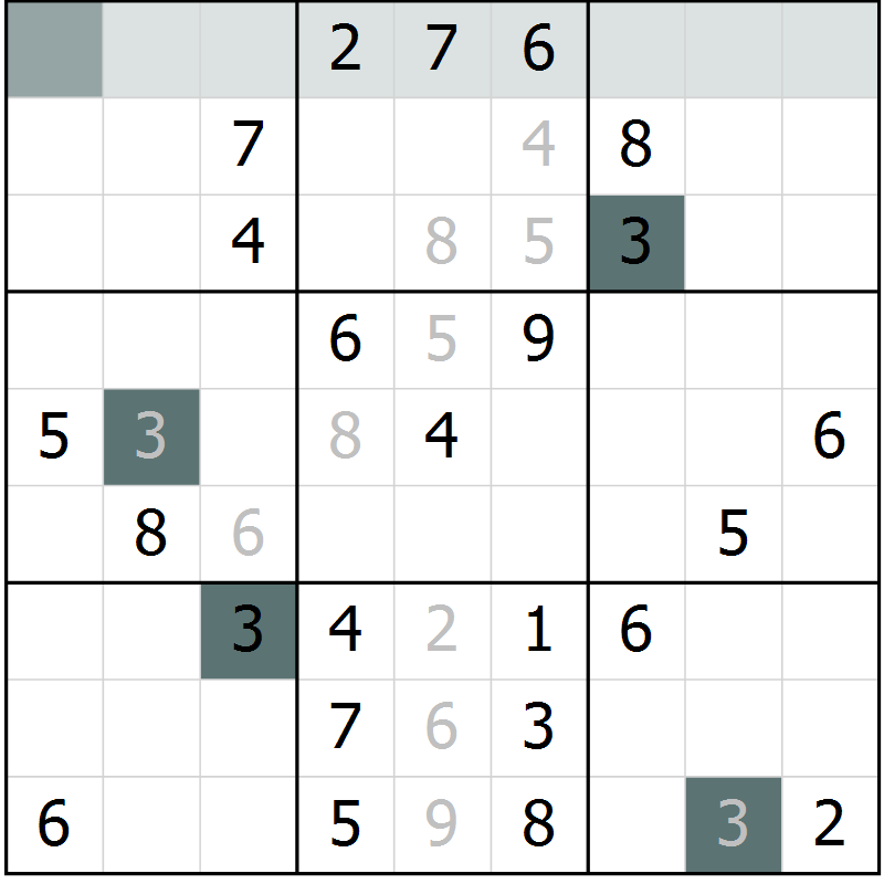 Position des candidats pour la solution de la Gr 81 page 84 du magazine de sudoku Extrême n° 042