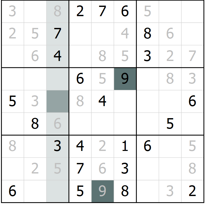 Position des candidats pour la solution de la Gr 81 page 84 du magazine de sudoku Extrême n° 042