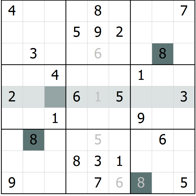 Position des candidats pour la solution de la Gr 82 page 85 du magazine de sudoku Extrême n° 042