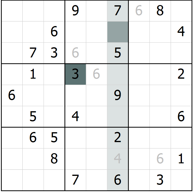 Position des candidats pour la solution de la Gr 83 page 86 du magazine de sudoku Extrême n° 042
