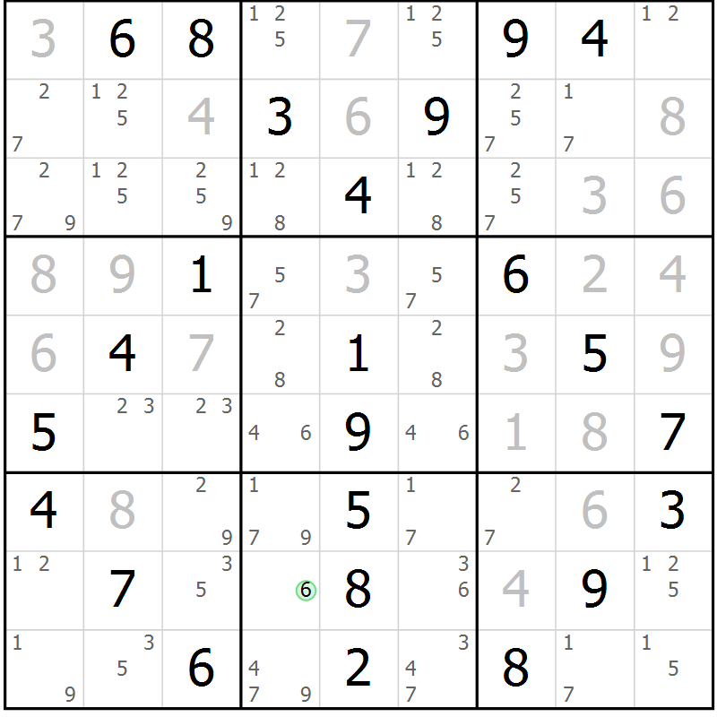 Position des candidats pour la solution de la Gr 84 page 87 du magazine de sudoku Extrême n° 042