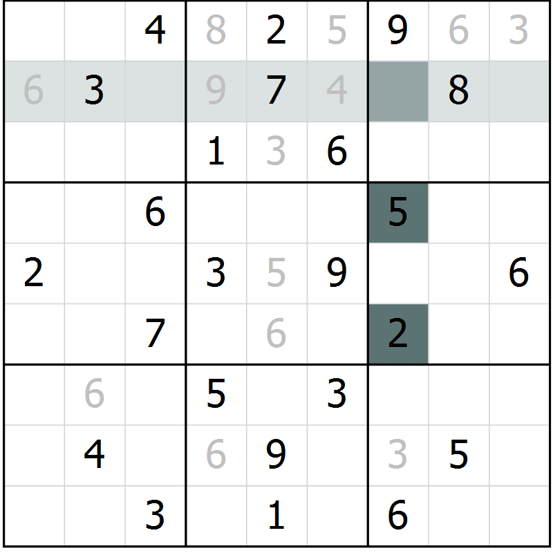 Position des candidats pour la solution de la Gr 1 page 3 du magazine de sudoku Success n° 007