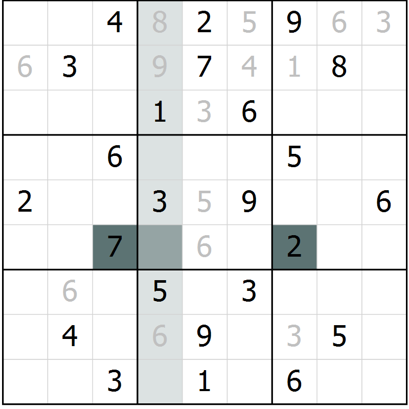Position des candidats pour la solution de la Gr 1 page 3 du magazine de sudoku Success n° 007