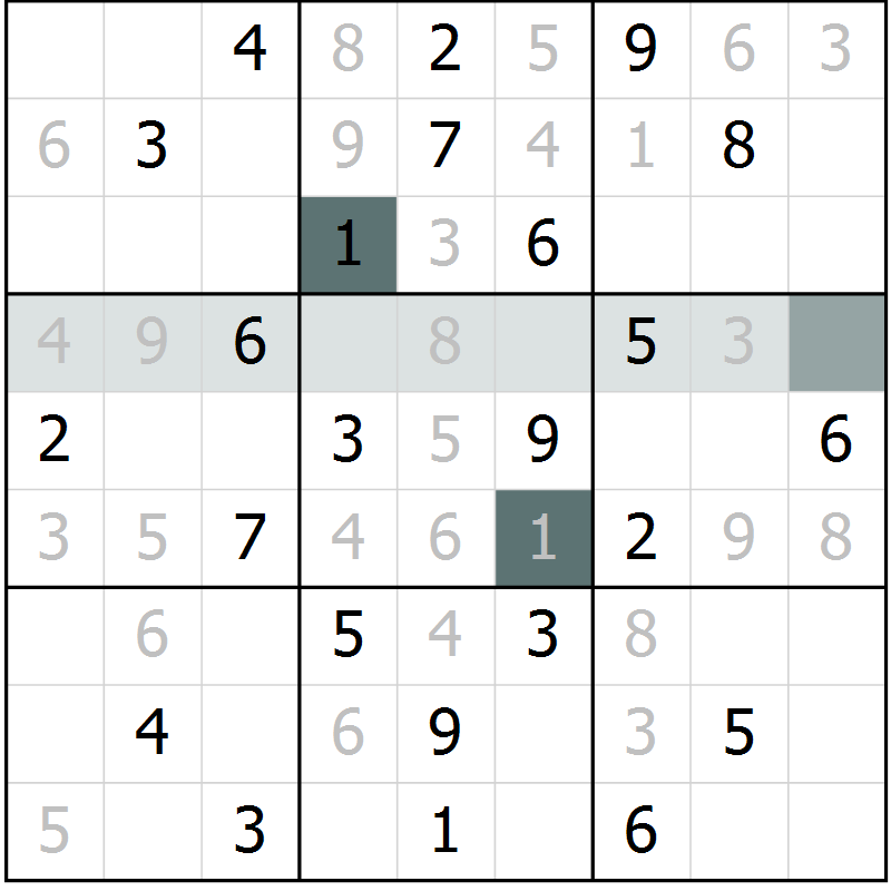 Position des candidats pour la solution de la Gr 1 page 3 du magazine de sudoku Success n° 007