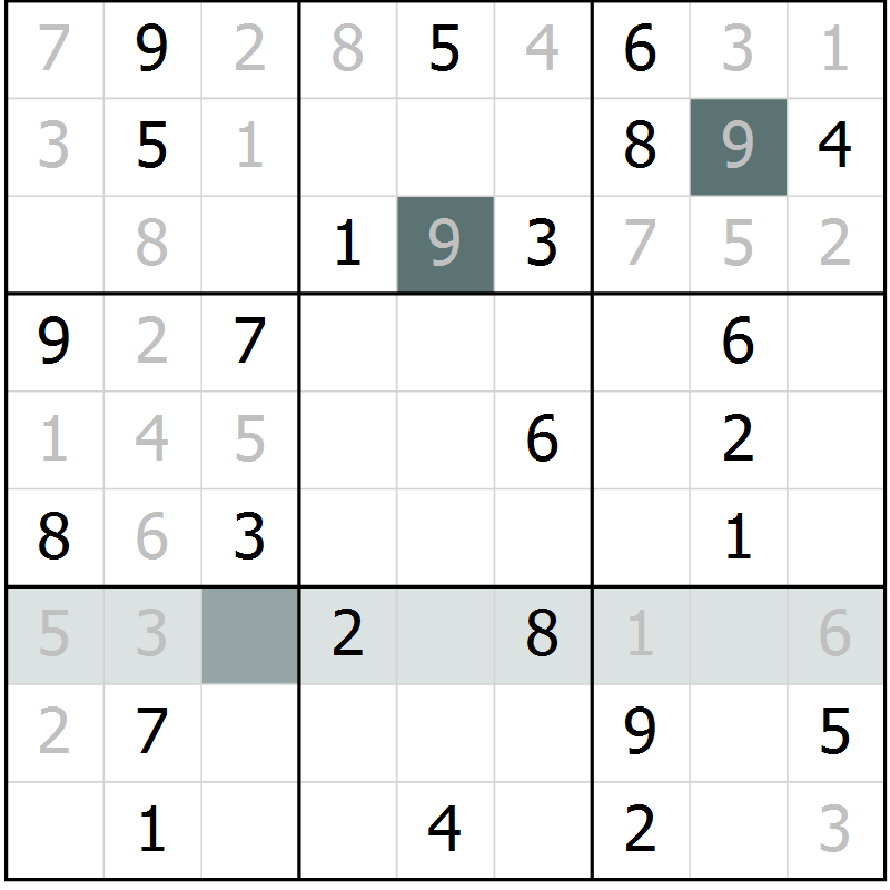 Position des candidats pour la solution de la Gr 10 page 12 du magazine de sudoku Success n° 007