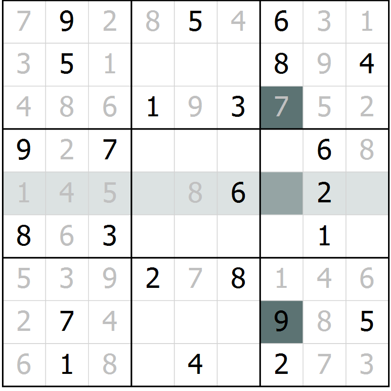 Position des candidats pour la solution de la Gr 10 page 12 du magazine de sudoku Success n° 007