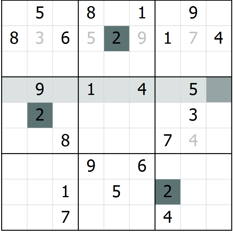 Position des candidats pour la solution de la Gr 12 page 14 du magazine de sudoku Success n° 007