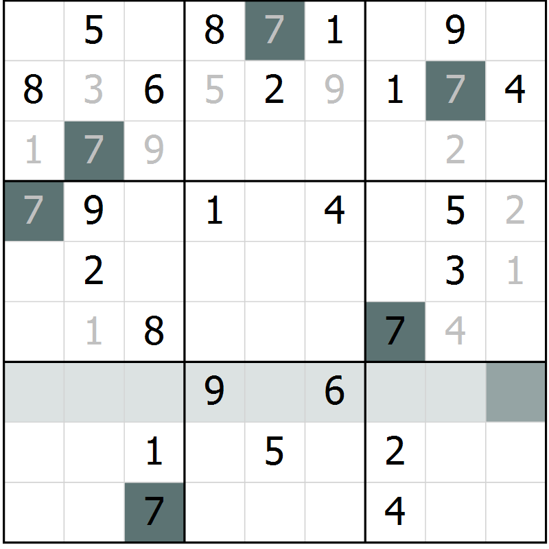 Position des candidats pour la solution de la Gr 12 page 14 du magazine de sudoku Success n° 007