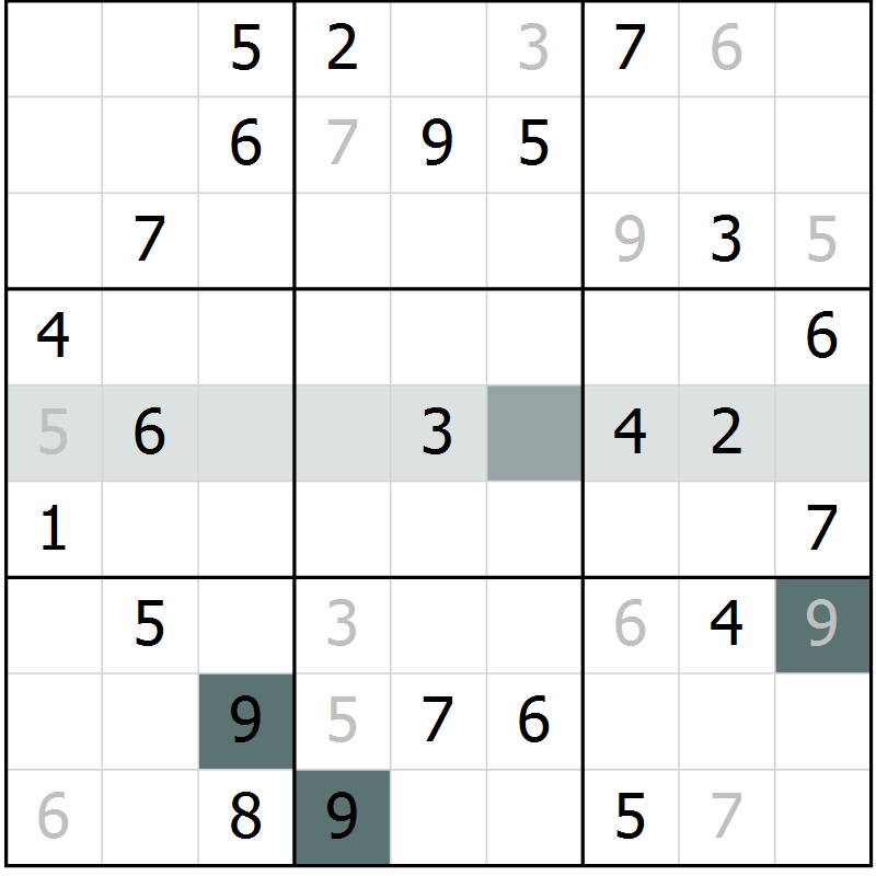 Position des candidats pour la solution de la Gr 13 page 15 du magazine de sudoku Success n° 007