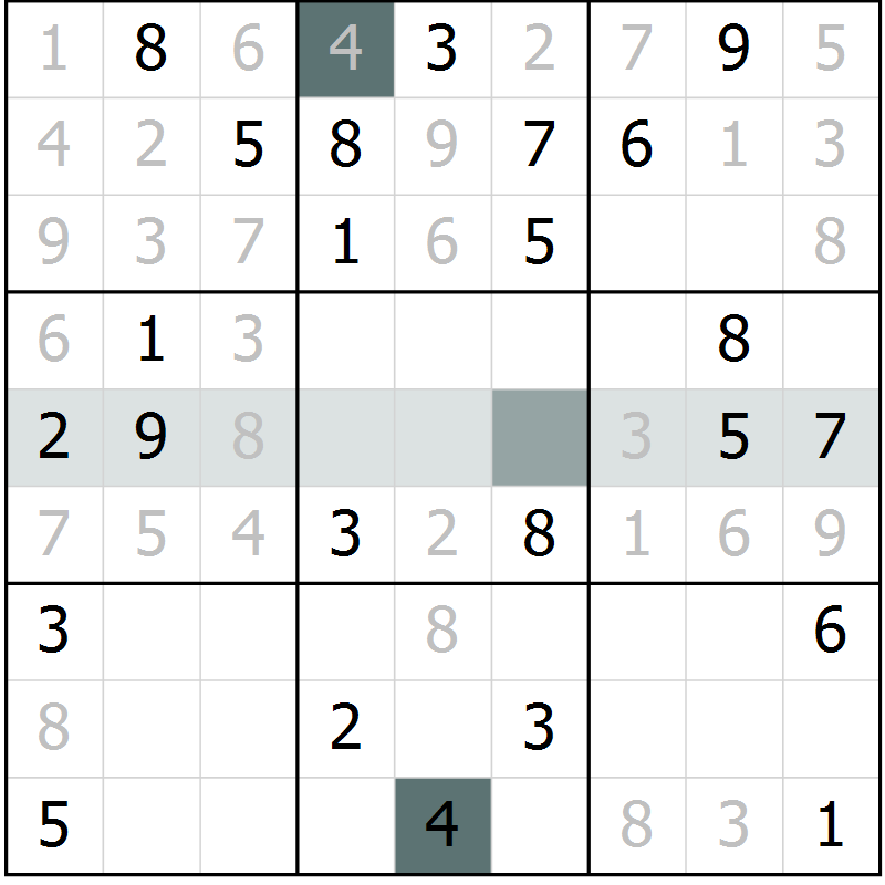 Position des candidats pour la solution de la Gr 14 page 16 du magazine de sudoku Success n° 007