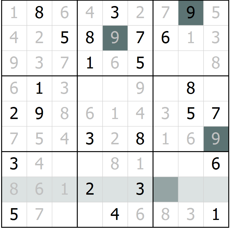 Position des candidats pour la solution de la Gr 14 page 16 du magazine de sudoku Success n° 007