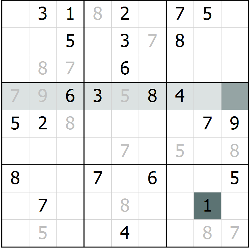 Position des candidats pour la solution de la Gr 15 page 17 du magazine de sudoku Success n° 007