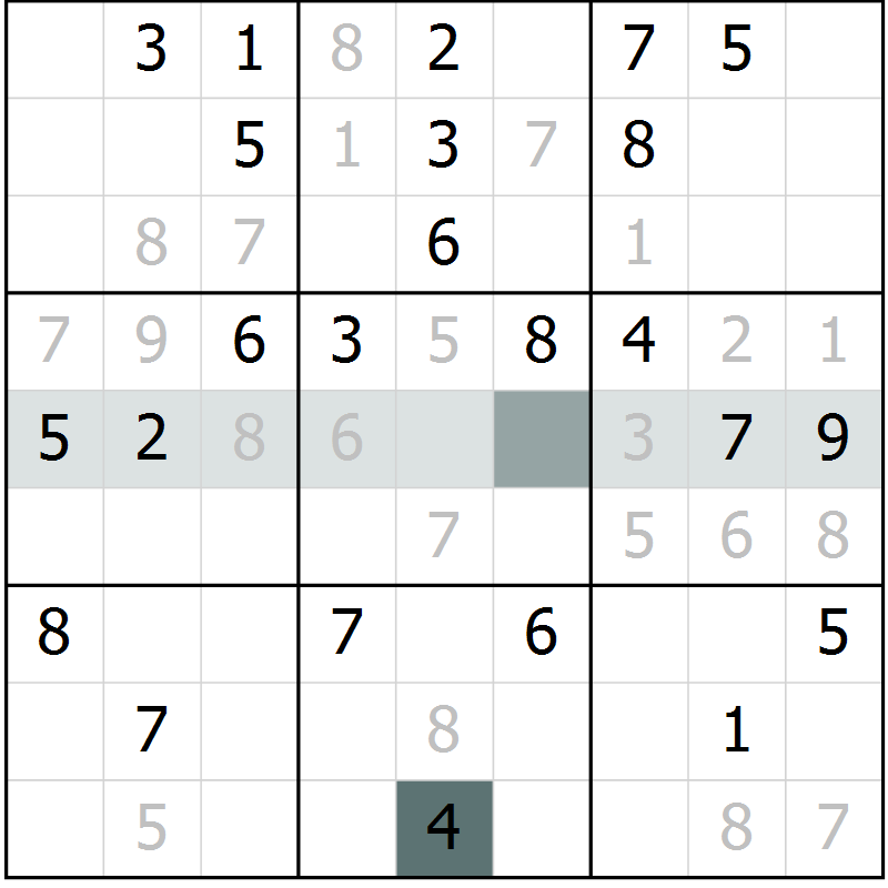 Position des candidats pour la solution de la Gr 15 page 17 du magazine de sudoku Success n° 007