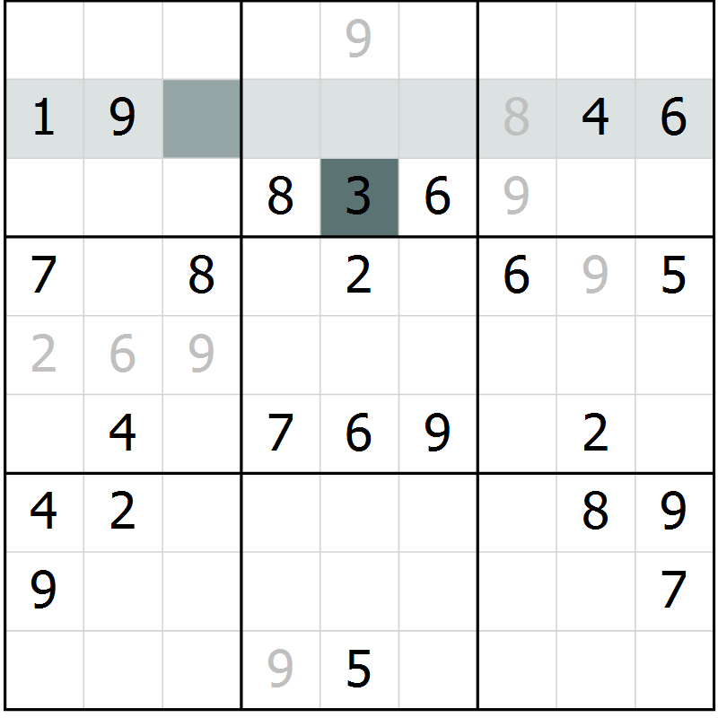 Position des candidats pour la solution de la Gr 17 page 19 du magazine de sudoku Success n° 007