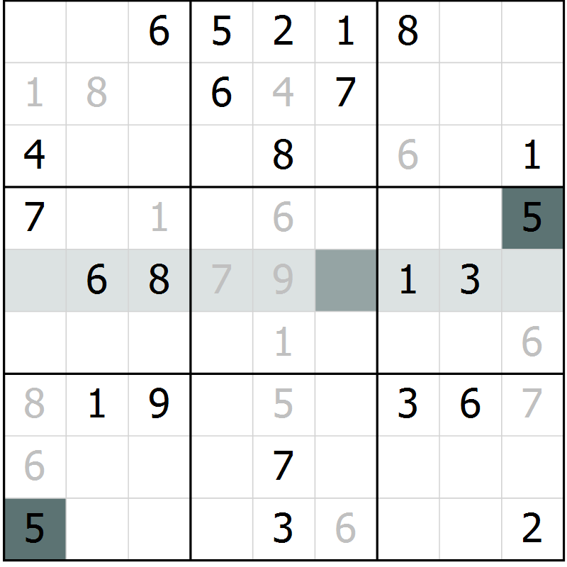 Position des candidats pour la solution de la Gr 19 page 21 du magazine de sudoku Success n° 007