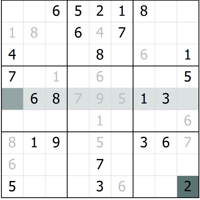 Position des candidats pour la solution de la Gr 19 page 21 du magazine de sudoku Success n° 007