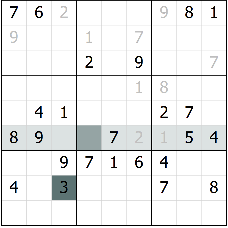 Position des candidats pour la solution de la Gr 2 page 4 du magazine de sudoku Success n° 007